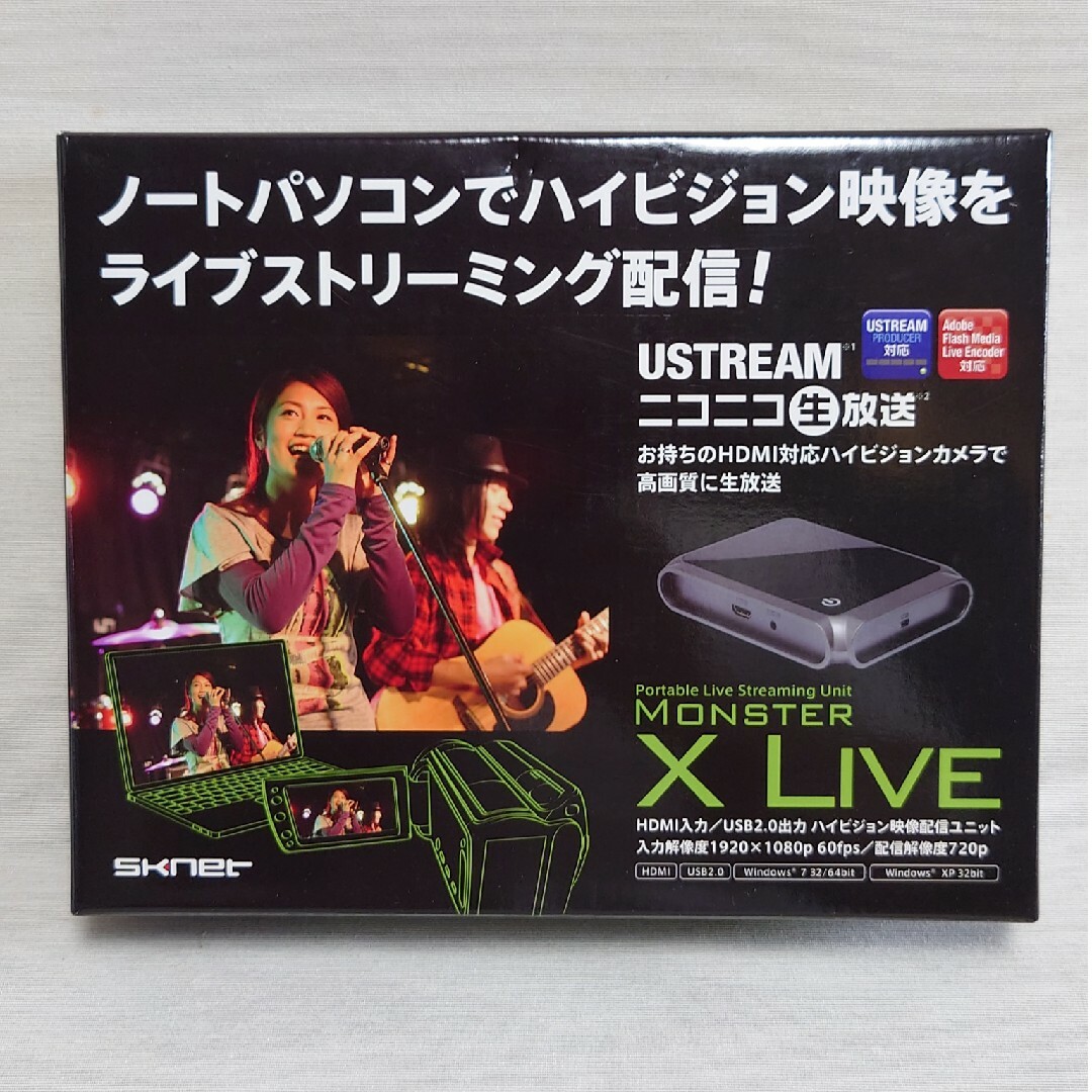 高価値セリー SKNET MonsterX Live HDMI入力対応ポータブルHD映像配信ユ PC周辺機器