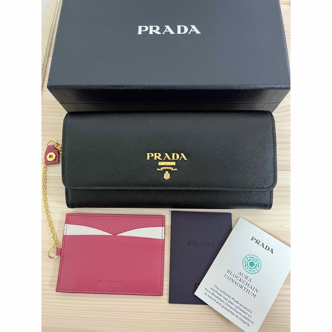 新品未使 PRADA プラダ サフィアーノ 長財布 マルチカラー