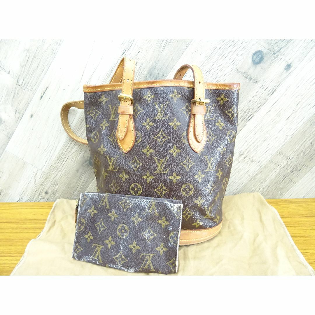 LOUIS VUITTON - K名007/ ヴィトン モノグラム バケット PM ハンドバッグ