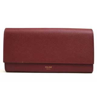 セリーヌ(celine)のセリーヌ／CELINE 長財布 財布 ウォレット レディース 女性 女性用レザー 革 本革 レッド ブラウン 赤 茶  10B563BEL LARGE FLAP WALLET ラージ フラップ ウォレット フラップ式 小銭入れあり ユニセックス 男女兼用(財布)