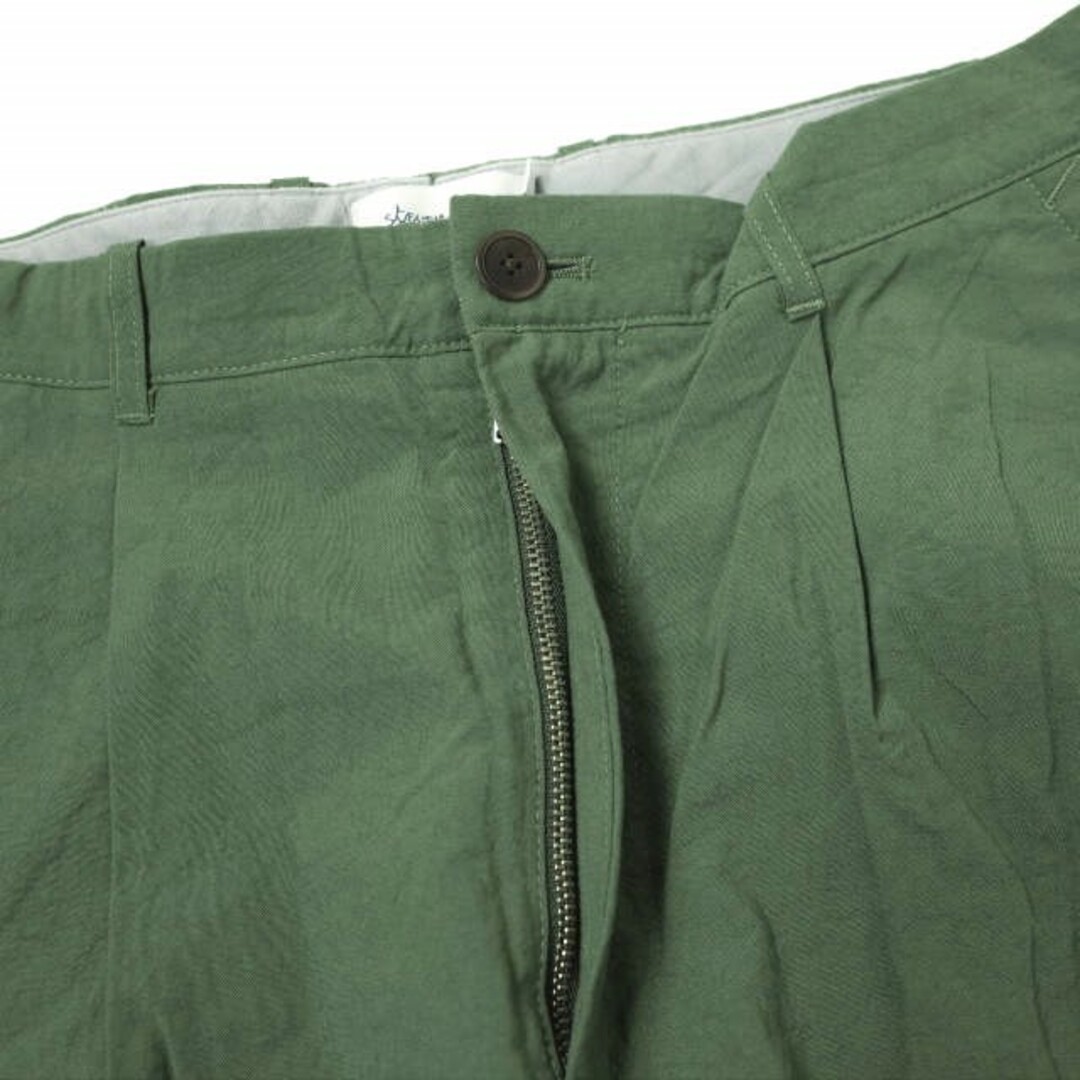 steven alan(スティーブンアラン)のSteven Alan スティーブンアラン 日本製 NYLON OXFORD SUPER BAGGY TAPERED PANTS ナイロンオックスフォードスーパーバギーテーパードパンツ 8114-217-0119 M OLIVE 1タック ワイド ボトムス【中古】【Steven Alan】 メンズのパンツ(その他)の商品写真