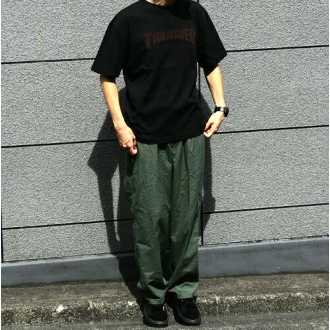 steven alan(スティーブンアラン)のSteven Alan スティーブンアラン 日本製 NYLON OXFORD SUPER BAGGY TAPERED PANTS ナイロンオックスフォードスーパーバギーテーパードパンツ 8114-217-0119 M OLIVE 1タック ワイド ボトムス【中古】【Steven Alan】 メンズのパンツ(その他)の商品写真