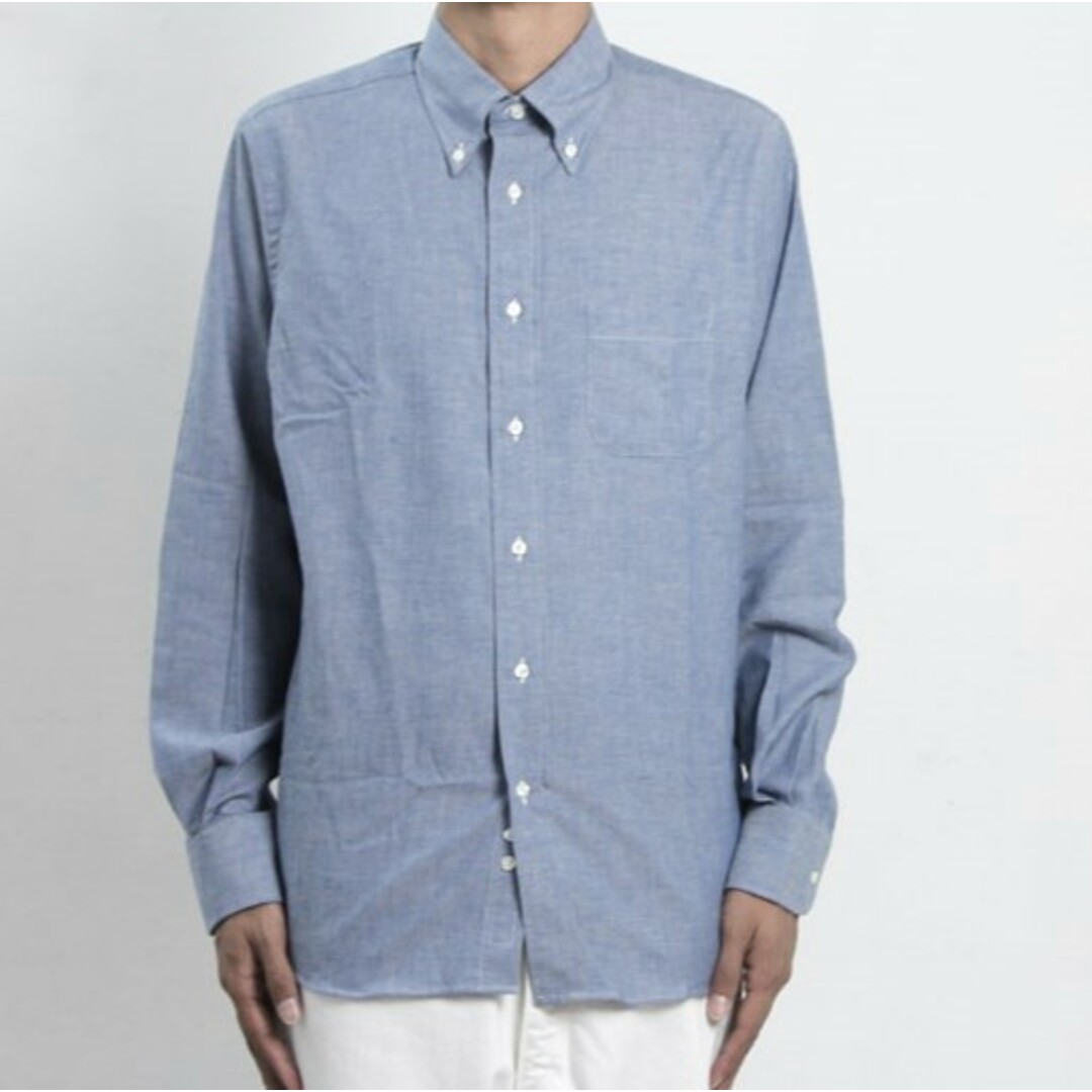 INDIVIDUALIZED SHIRTS(インディヴィジュアライズドシャツ)のINDIVIDUALIZED SHIRTS インディビジュアライズドシャツ アメリカ製 STANDARD FIT HERITAGE CHAMBRAY B.D. Shirt シャンブレーボタンダウンシャツ J81BCO 151/2(33) ブルー 長袖 BD トップス【新古品】【中古】【INDIVIDUALIZED SHIRTS】 メンズのトップス(シャツ)の商品写真