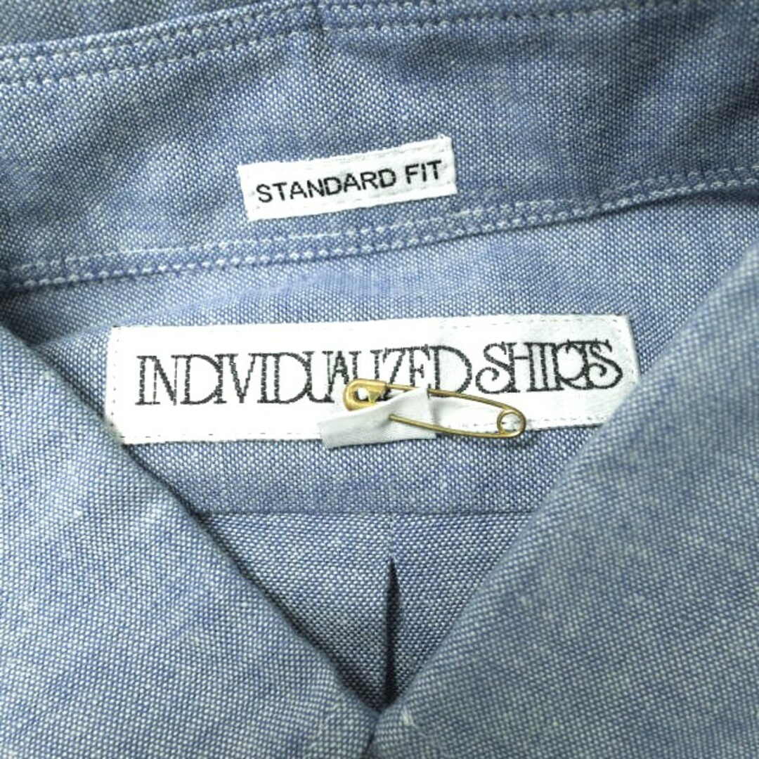 INDIVIDUALIZED SHIRTS(インディヴィジュアライズドシャツ)のINDIVIDUALIZED SHIRTS インディビジュアライズドシャツ アメリカ製 STANDARD FIT HERITAGE CHAMBRAY B.D. Shirt シャンブレーボタンダウンシャツ J81BCO 151/2(33) ブルー 長袖 BD トップス【新古品】【中古】【INDIVIDUALIZED SHIRTS】 メンズのトップス(シャツ)の商品写真