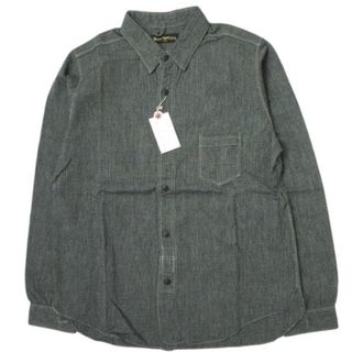 ウェストトゥワイス(Waste(twice))のWASTE TWICE ウェストトゥワイス 日本製 BLACK CHAMBRAY SHIRTS ブラックシャンブレーシャツ WT-n.s.h-mp04 40 長袖 masterpiece TAILOR MADE トップス【新古品】【中古】【WASTE TWICE】(シャツ)