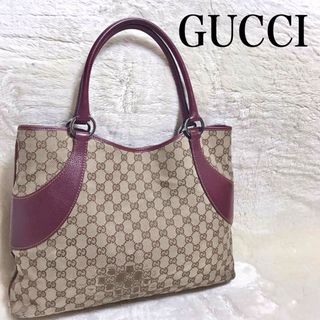 グッチ(Gucci)のGUCCI グッチ GGキャンバス トートバック レザー ハンドバッグ 総柄(トートバッグ)