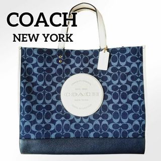 COACH コーチ  シカゴ エリス トートバッグ 33961 レザー   ブルー ゴールド金具  肩掛け ショルダーバッグ 【本物保証】