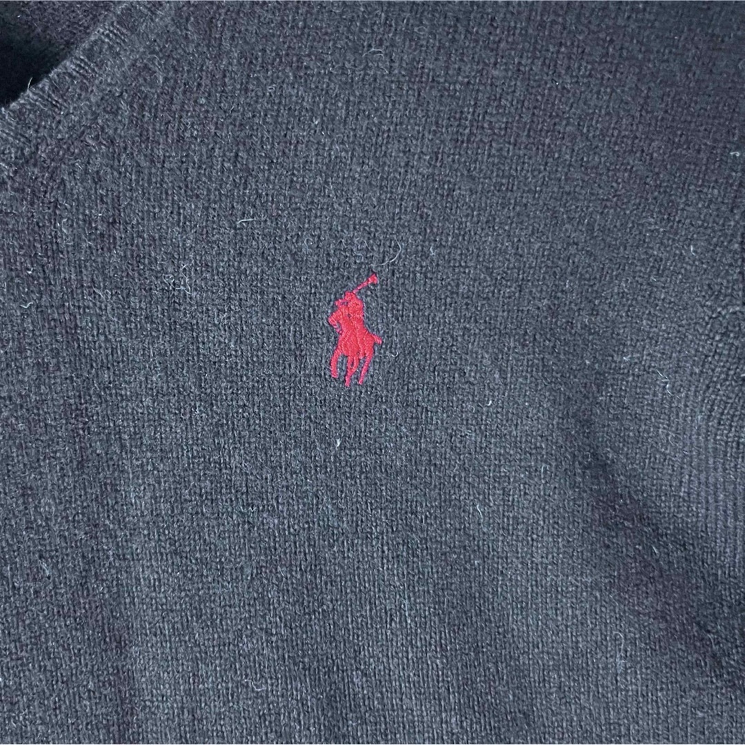 Ralph Lauren(ラルフローレン)のラルフローレン ウール ニット セーター ワンポイント刺繍 ネイビー M レディースのトップス(ニット/セーター)の商品写真