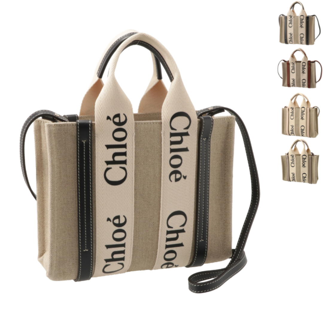 Chloe(クロエ)のCHLOE ショルダーバッグ WOODY LOGO リボン付き スモールトート レディースのバッグ(ハンドバッグ)の商品写真