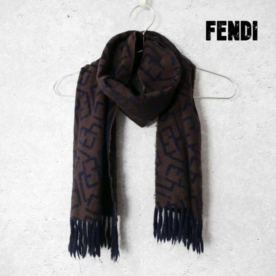 良品 FENDI ヴィンテージ ズッカ柄 マフラー ストール