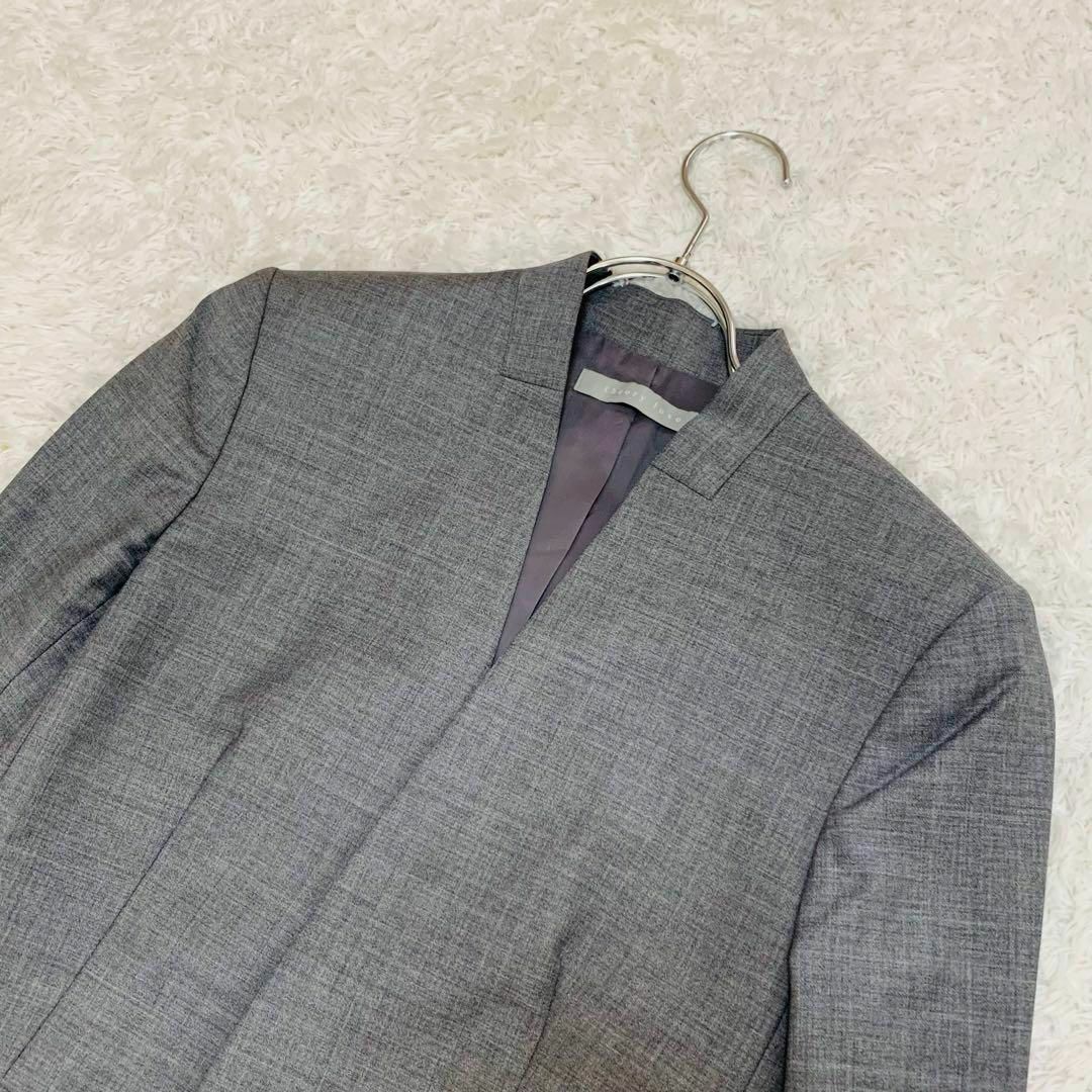 極美品✨セオリーリュクス ウール ノーカラージャケット スーツ グレー 38