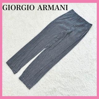 ジョルジオアルマーニ(Giorgio Armani)の極美品✨ジョルジオアルマーニ プリーツ ワイドパンツ  千鳥格子 ブラック 40(カジュアルパンツ)