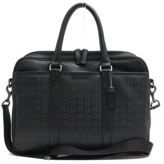 コーチ(COACH)のコーチ／COACH バッグ ブリーフケース ビジネスバッグ 鞄 ビジネス メンズ 男性 男性用PVC レザー 革 ブラック 黒  F70850 Heritage Signature Embossed Coated Canvas Zip Top Brief ヘリテージ シグネチャー 2WAY ショルダーバッグ(ビジネスバッグ)