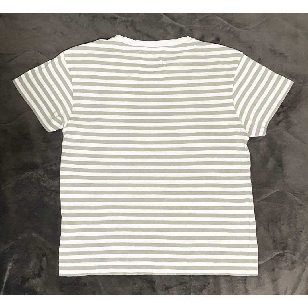 MHL.(エムエイチエル)のMHL  ボーダー　Tシャツ　グレー×ホワイト　レディース　II サイズ　M レディースのトップス(Tシャツ(半袖/袖なし))の商品写真