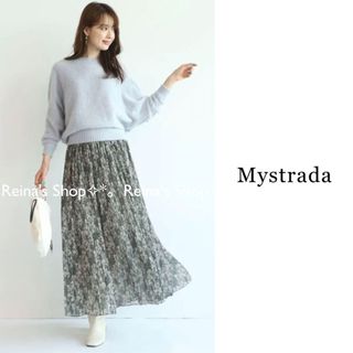 マイストラーダ(Mystrada)のマイストラーダ❤️ぼかしフラワープリーツスカート36(ロングスカート)