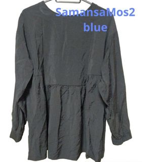 サマンサモスモス(SM2)の【未使用品】Samansa Mos2 blue　ペプラムブラウス(シャツ/ブラウス(長袖/七分))