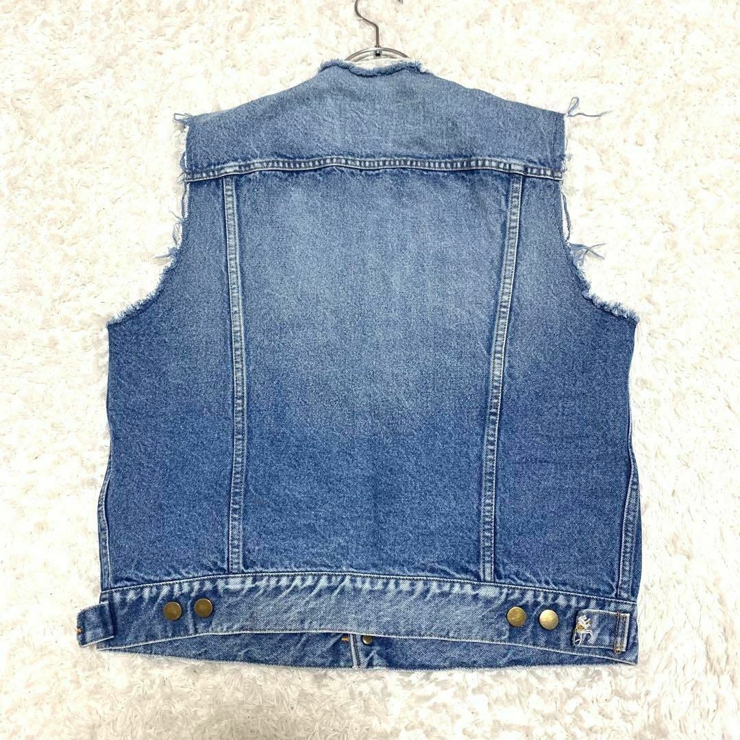 美品✨アンスクリア ベスト デニム ダメージ加工 ブルー 38 美品✨アンスクリア ベスト デニム ダメージ加工 ブルー 38