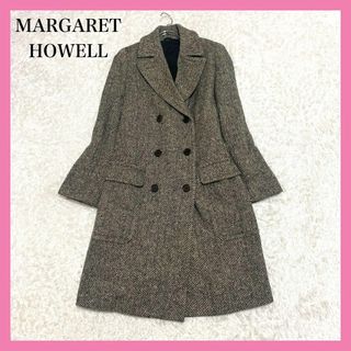 極美品☆MHL MARGARET HOWELL ウールコート ダブル 濃灰