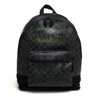 コーチ(COACH)のコーチ／COACH リュック バッグ バックパック メンズ 男性 男性用PVC レザー 革 ブラック 黒  F31295 West Backpack In Signature Canvas With Graffiti ウエスト バックパック シグニチャーキャンバス グラフィティ A4サイズ収納可能 デイパック(バッグパック/リュック)