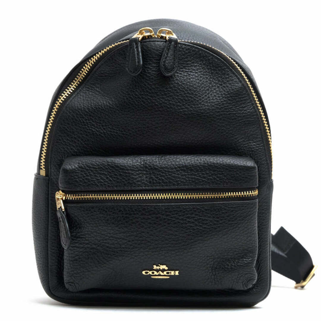 コーチ／COACH リュック バッグ バックパック レディース 女性 女性用レザー 革 本革 ブラック 黒  F38263 Mini Charlie Backpack in Pebble Leather ミニ チャーリー シボ革 シュリンクレザー