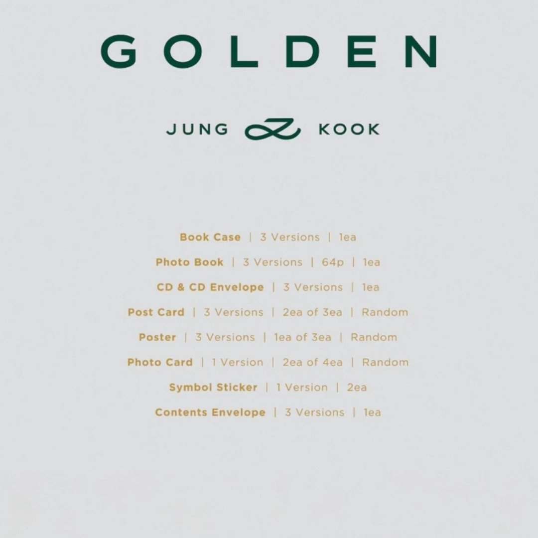 ジョングク　JUNGKOOK GOLDEN 3形態セット×9 匿名配送 開封済