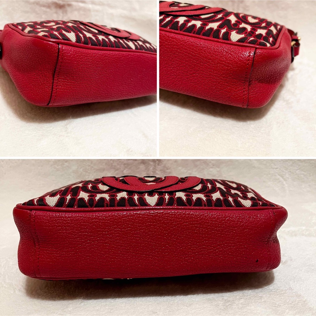 miumiu(ミュウミュウ)のmiumiu ミュウミュウ ジャガード ショルダーバッグ ロゴ ミニバッグ 赤 レディースのバッグ(ショルダーバッグ)の商品写真