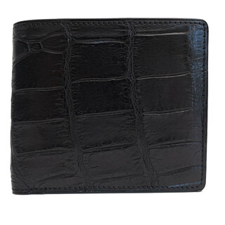 クロワ・ロワイヤル／CROIX ROYAL 財布 ウォレット メンズ 男性 男性用クロコ クロコダイル レザー 革 本革 ブラック 黒  CRR-CRSK012MC 小銭入れあり 二つ折り(長財布)
