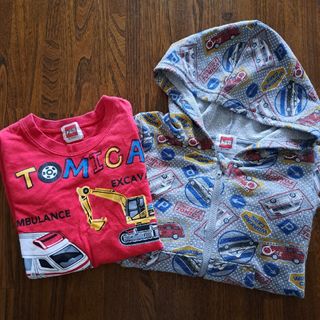 タカラトミー(Takara Tomy)の100cm トミカ パーカー 長袖Tシャツ 2枚 まとめ売り(Tシャツ/カットソー)