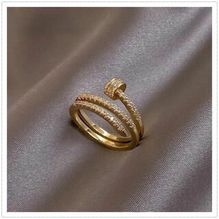 指輪　レディース　ゴールド　ダイヤモンド　シンプル　弓矢　上品　きれい　海外(リング(指輪))