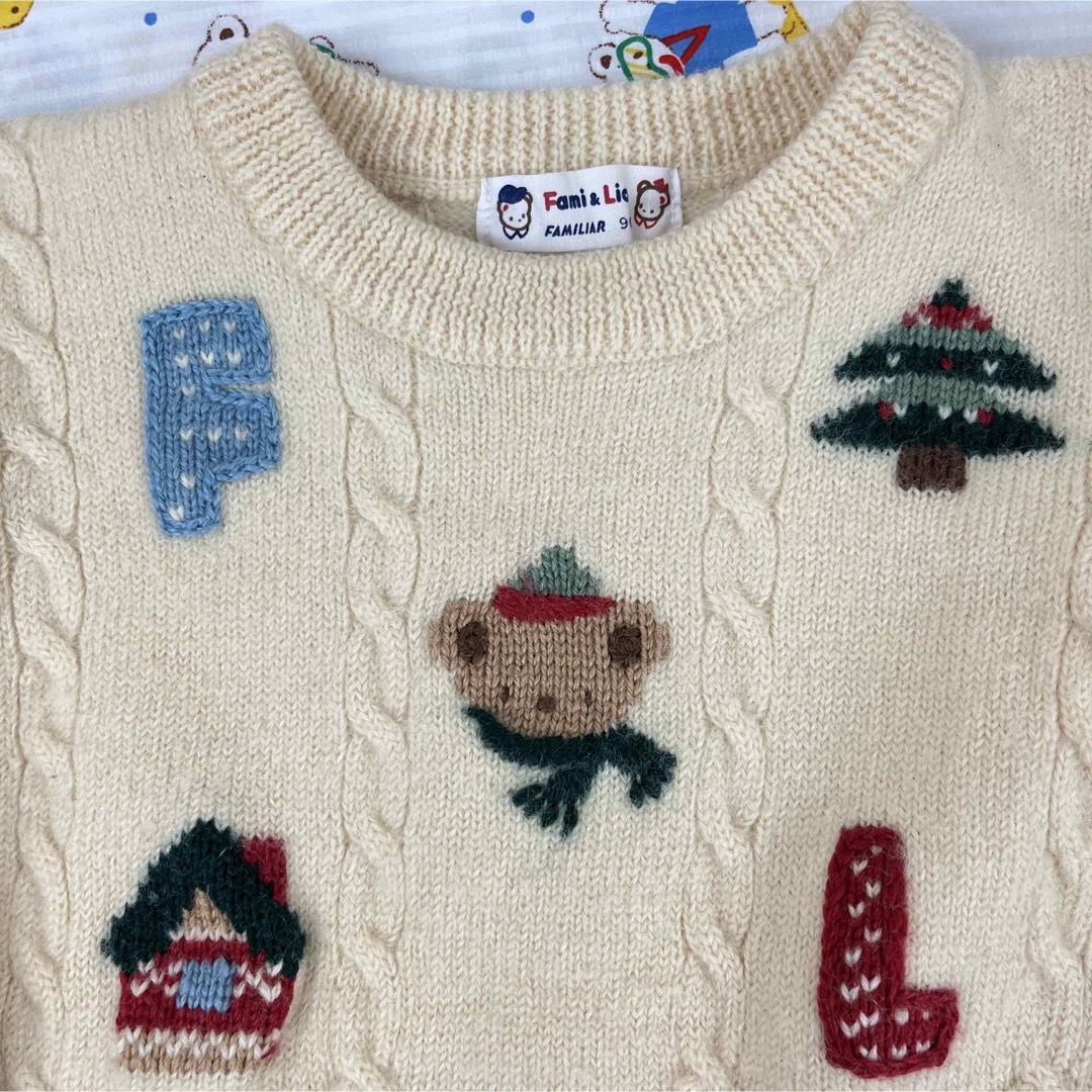 familiar(ファミリア)のfamiliar セーター　ニット　ファミちゃん　クリスマス　90 キッズ/ベビー/マタニティのキッズ服男の子用(90cm~)(ニット)の商品写真