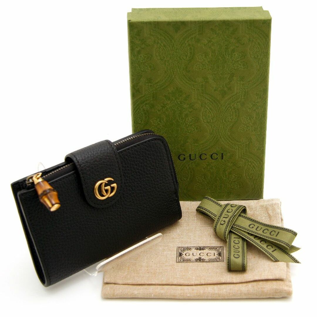 Gucci   美品 グッチ 二つ折り財布 バンブー 付き ダブルG ミディアム