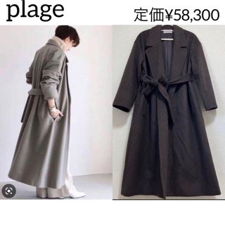 プラージュ(Plage)の✨極美品✨プラージュ　リラックストレンチコート　ロング　リボン　ベルト　ブラウン(ロングコート)