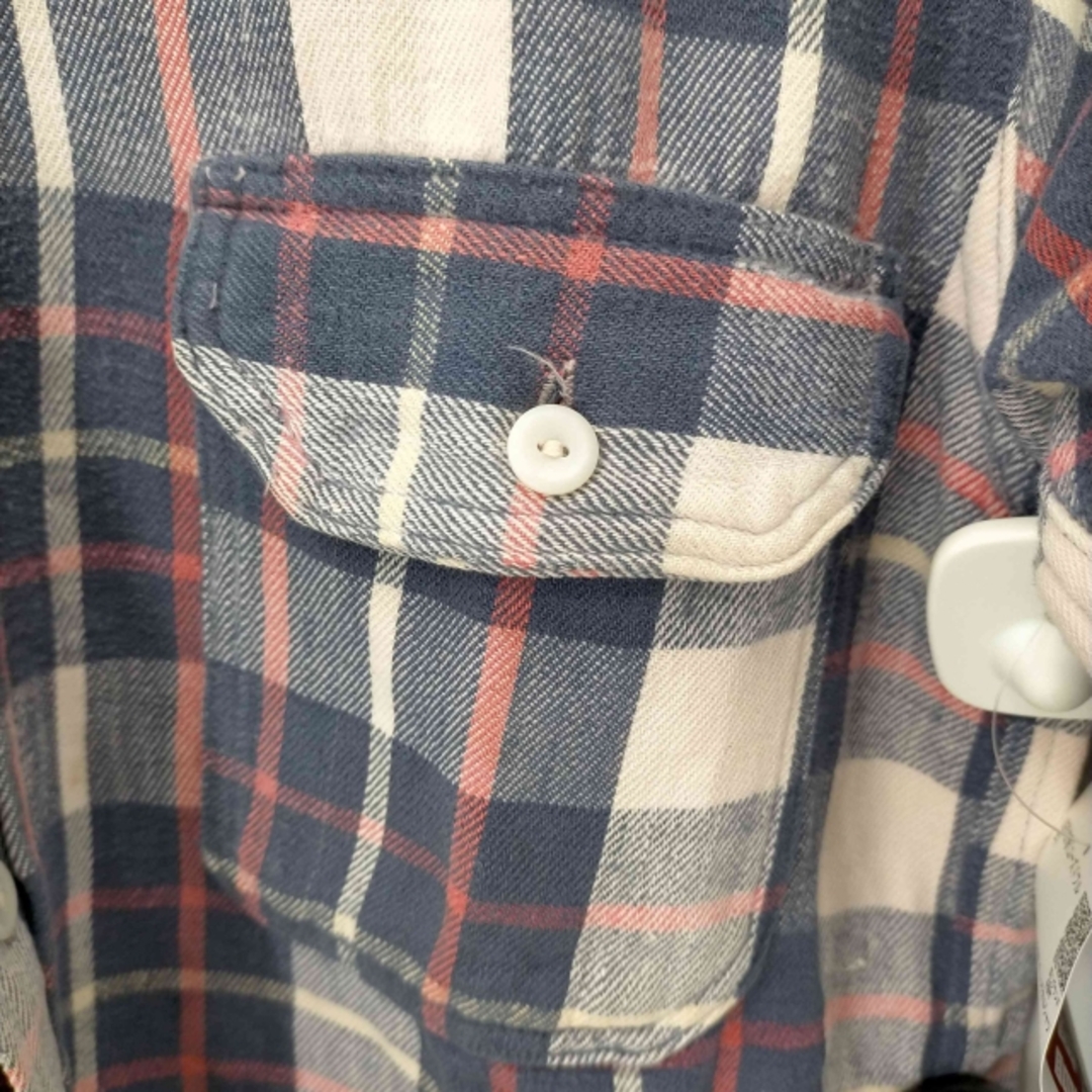 USED(ユーズドフルギ) 40S 皿ボタン マチ付き チェックネルシャツ