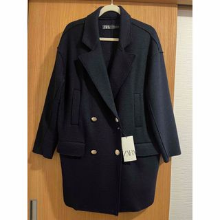 ザラ(ZARA)のツイードダブルジャケット　ツイードコート　Pコート(テーラードジャケット)