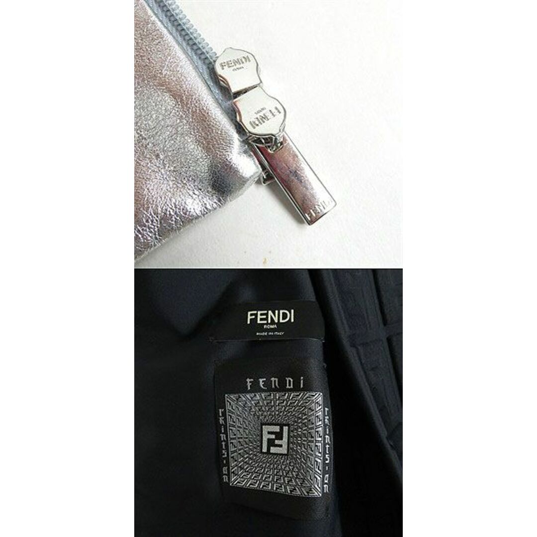 未使用品□19AW フェンディ×ニッキーミナージュ FENDI PRINTS ON ズッカ ラムスキン ブルゾン/ボンバージャケット シルバー 48 伊製 正規