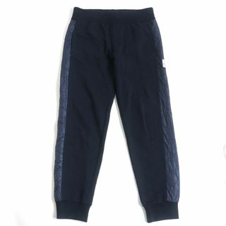 美品□2016年製 モンクレールガムブルー PANTALONE ロゴワッペン キルティング切替え ジョガーパンツ/スウェットパンツ 紺 L 伊製 正規品