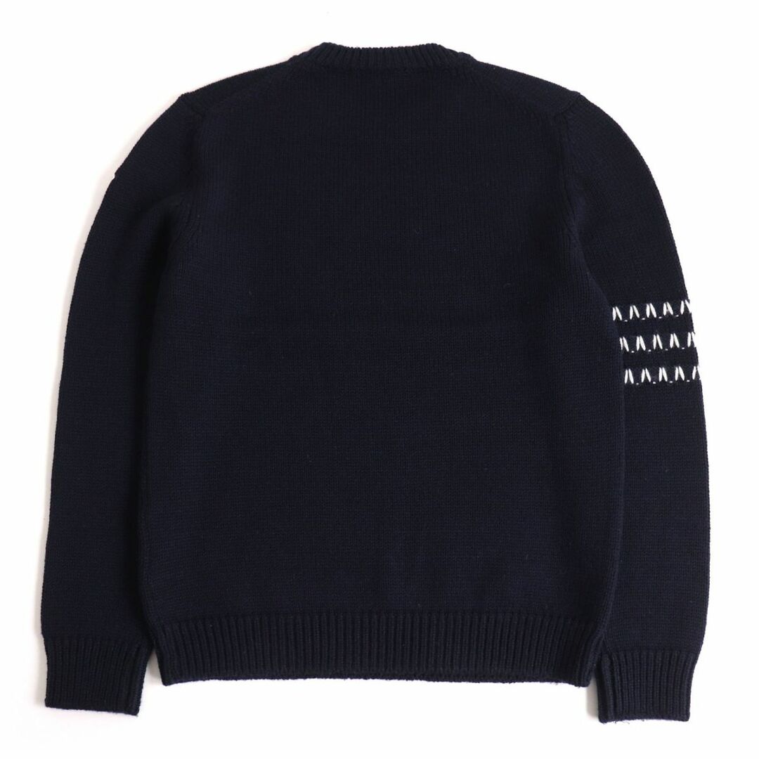 MONCLER(モンクレール)の美品□2018年製 モンクレールジーニアス 2 MAGLIONE TRICOT GIROCOLLO ロングスリーブ クルーネック ロゴニット/セーター ネイビー L メンズのトップス(ニット/セーター)の商品写真