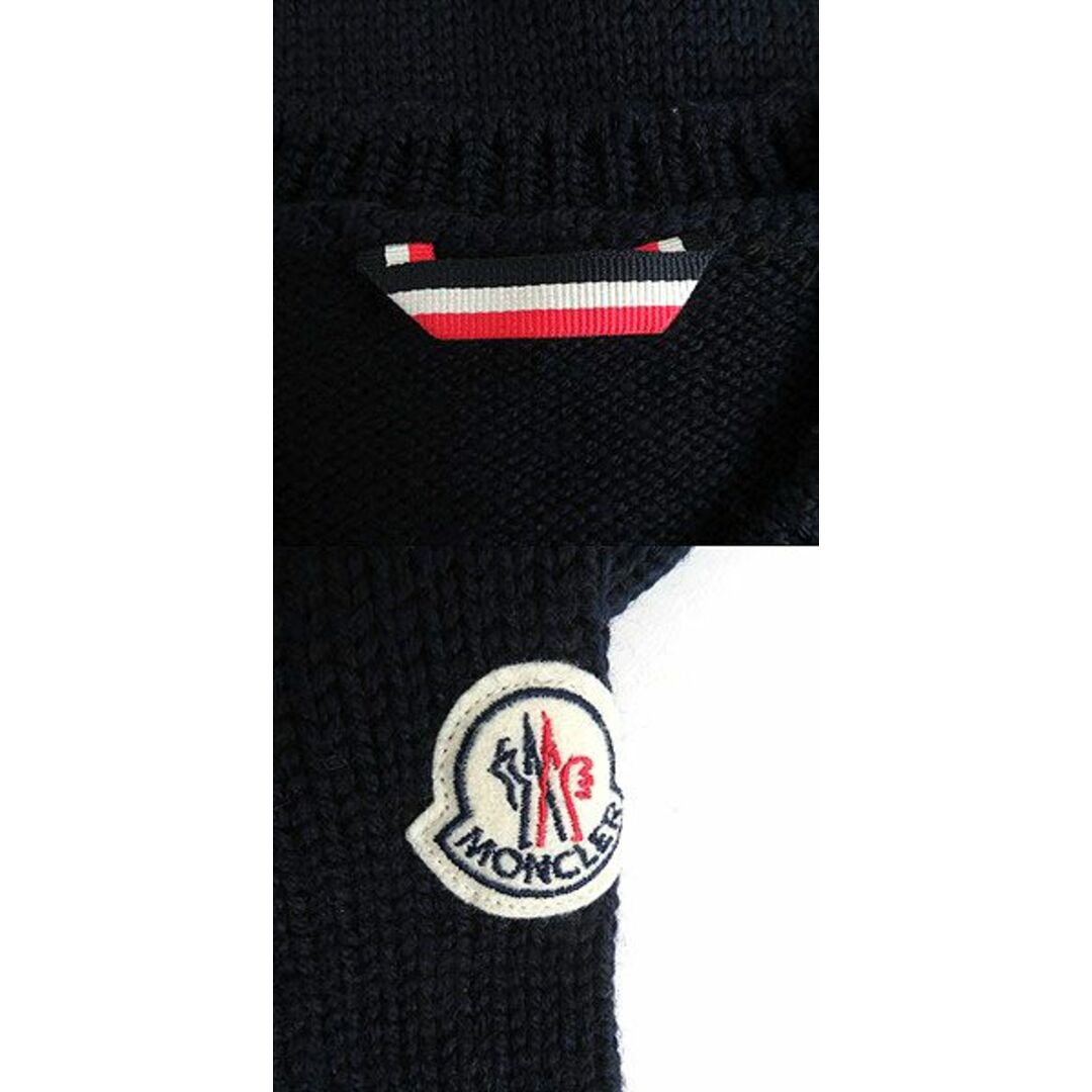 MONCLER(モンクレール)の美品□2018年製 モンクレールジーニアス 2 MAGLIONE TRICOT GIROCOLLO ロングスリーブ クルーネック ロゴニット/セーター ネイビー L メンズのトップス(ニット/セーター)の商品写真