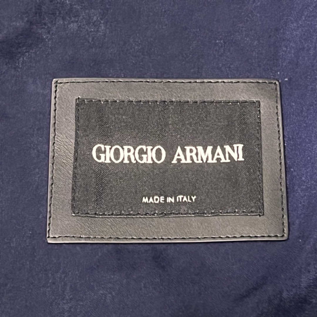 Giorgio Armani(ジョルジオアルマーニ)のGIORGIO ARMANI ジョルジオ アルマーニ スエード フード付き ジップアップ レザーベスト ネイビー size 48 メンズ 5SJ80P 5SP82 正規品 IT メンズのトップス(ベスト)の商品写真