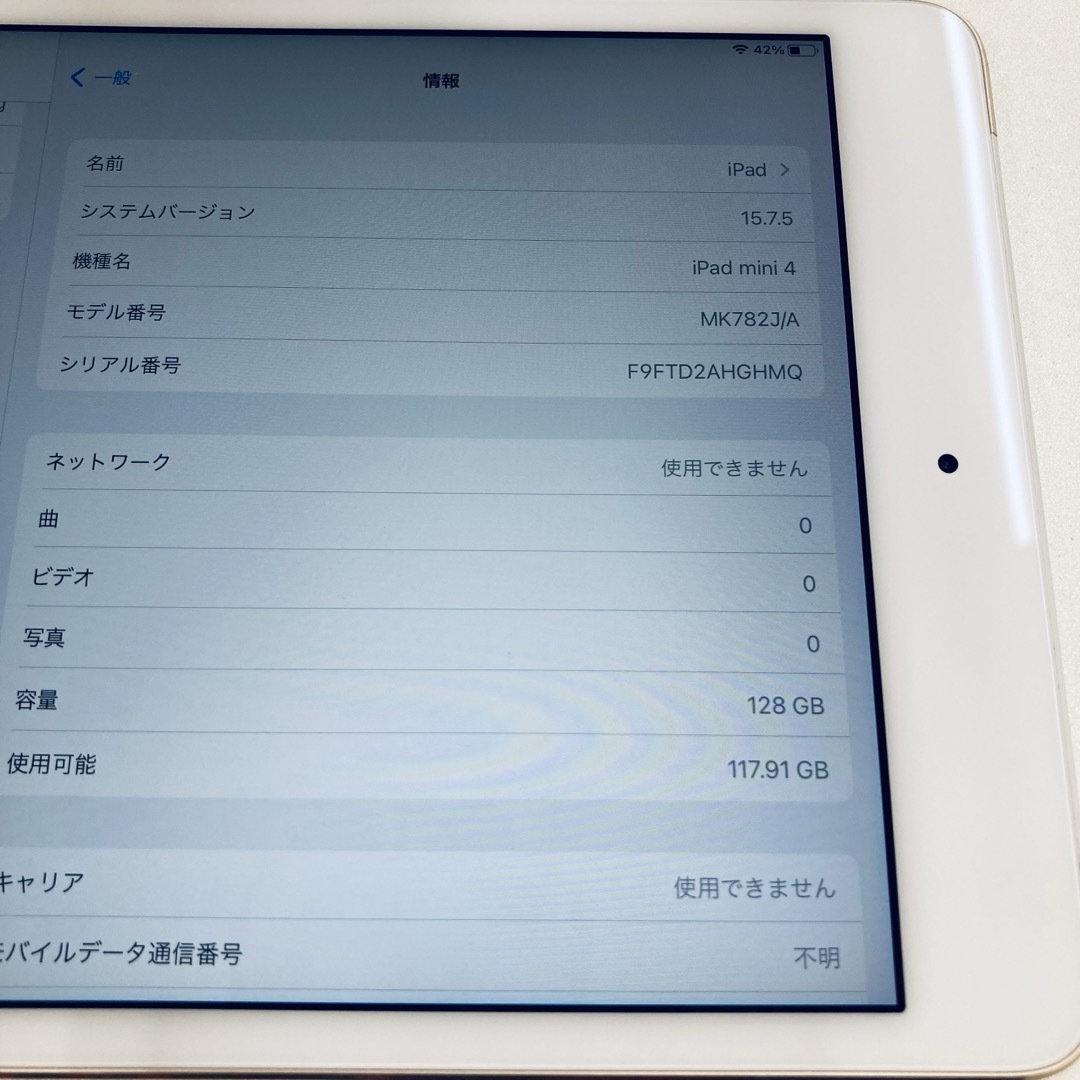 # iPad mini4 ドコモ セルラーモデル 128GB