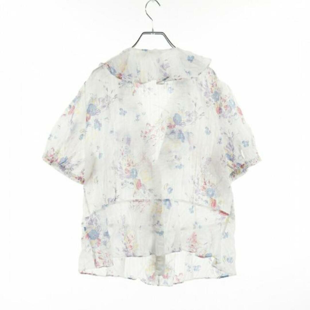 POLO RALPH LAUREN(ポロラルフローレン)のRuffled Floral Cotton Blouse ブラウス ホワイト マルチカラー レディースのトップス(シャツ/ブラウス(半袖/袖なし))の商品写真