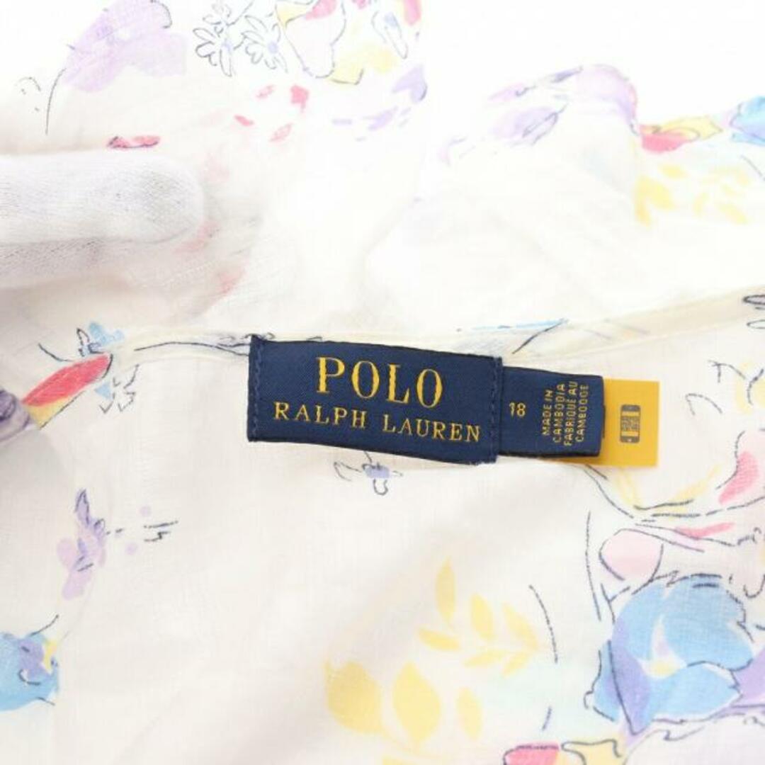 POLO RALPH LAUREN(ポロラルフローレン)のRuffled Floral Cotton Blouse ブラウス ホワイト マルチカラー レディースのトップス(シャツ/ブラウス(半袖/袖なし))の商品写真