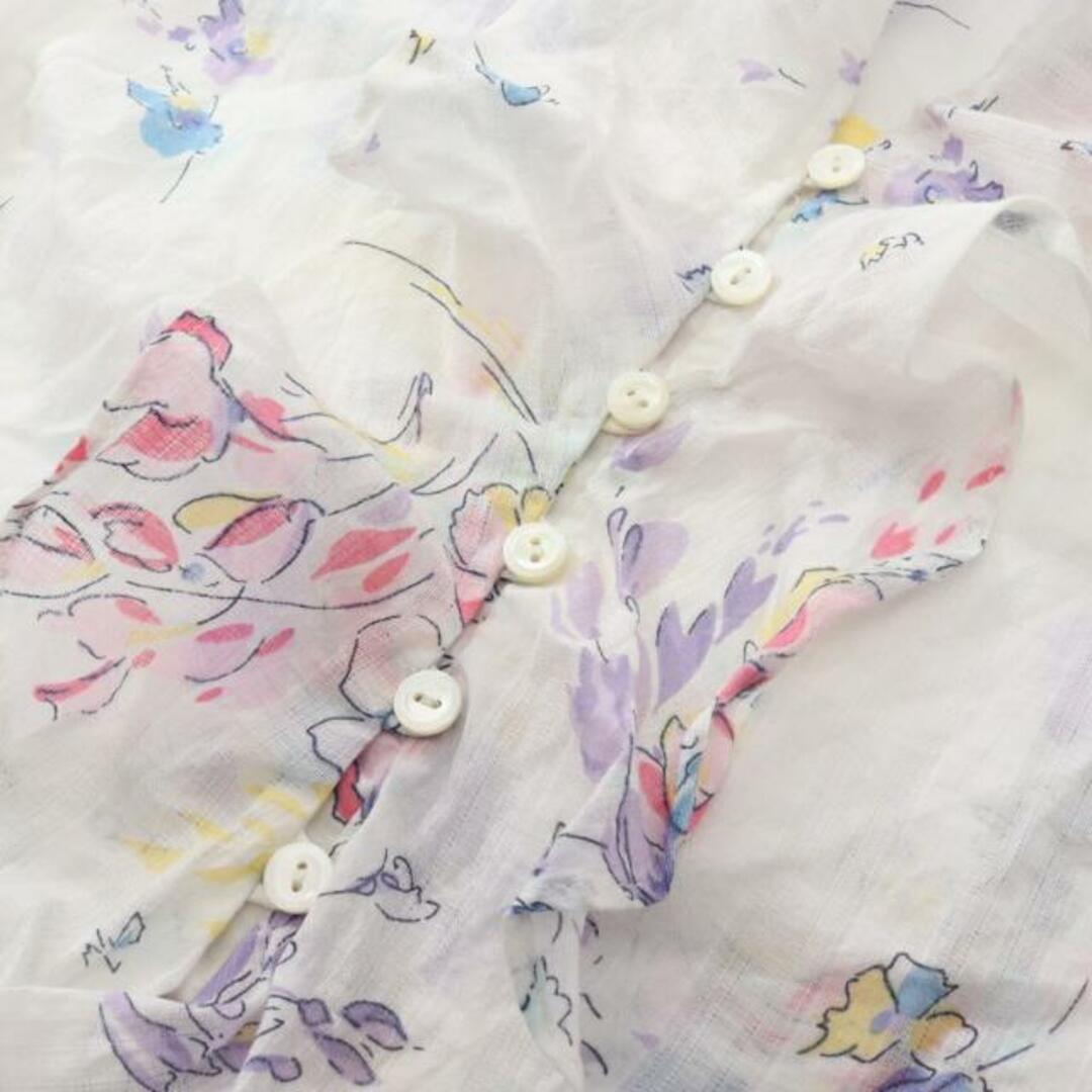 POLO RALPH LAUREN(ポロラルフローレン)のRuffled Floral Cotton Blouse ブラウス ホワイト マルチカラー レディースのトップス(シャツ/ブラウス(半袖/袖なし))の商品写真