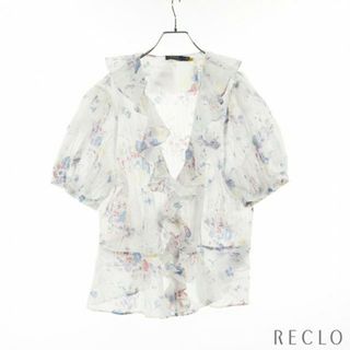 ポロラルフローレン(POLO RALPH LAUREN)のRuffled Floral Cotton Blouse ブラウス ホワイト マルチカラー(シャツ/ブラウス(半袖/袖なし))