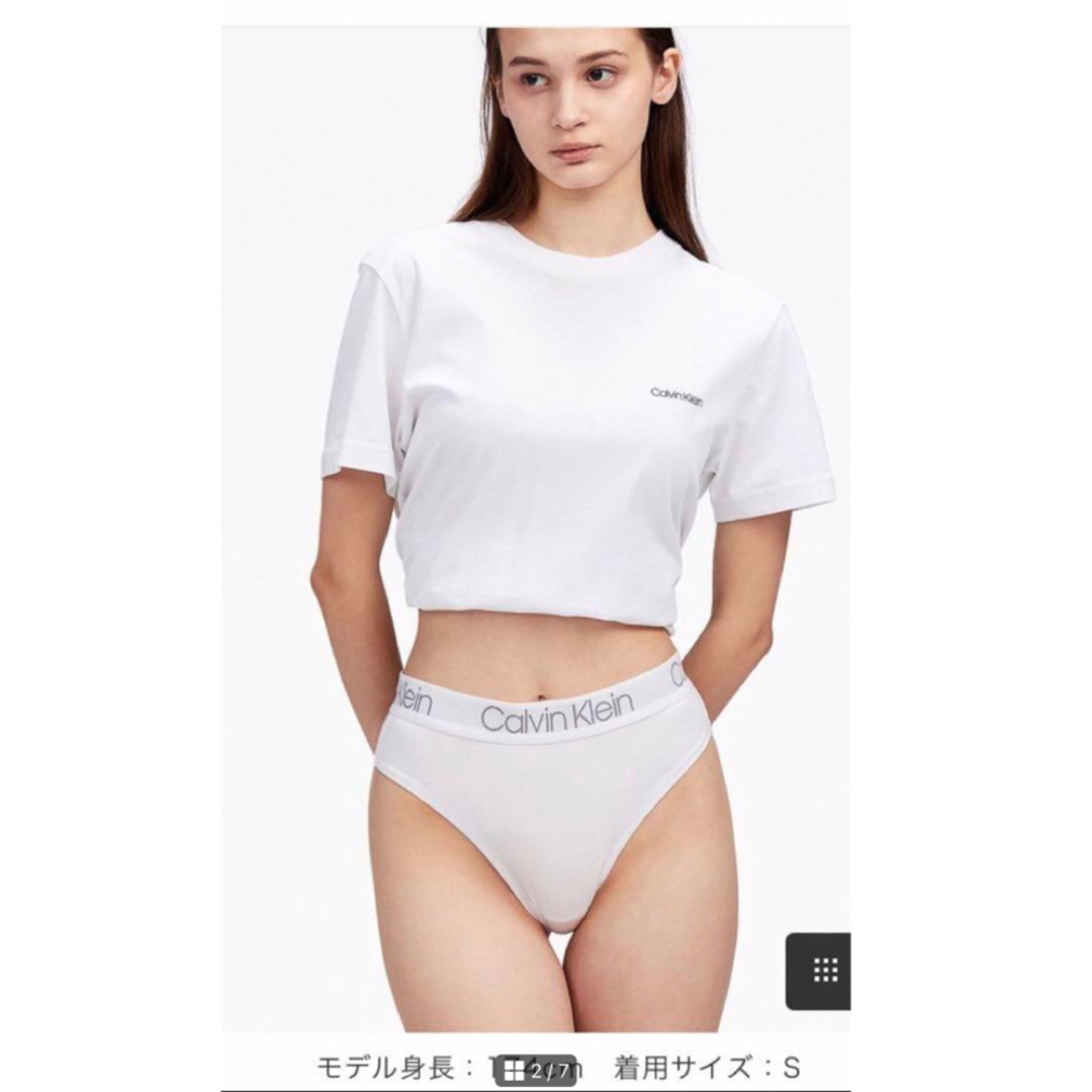 Calvin Klein(カルバンクライン)のカルバンクライン　ハイウエストパンツ　ホワイトL レディースの下着/アンダーウェア(ショーツ)の商品写真