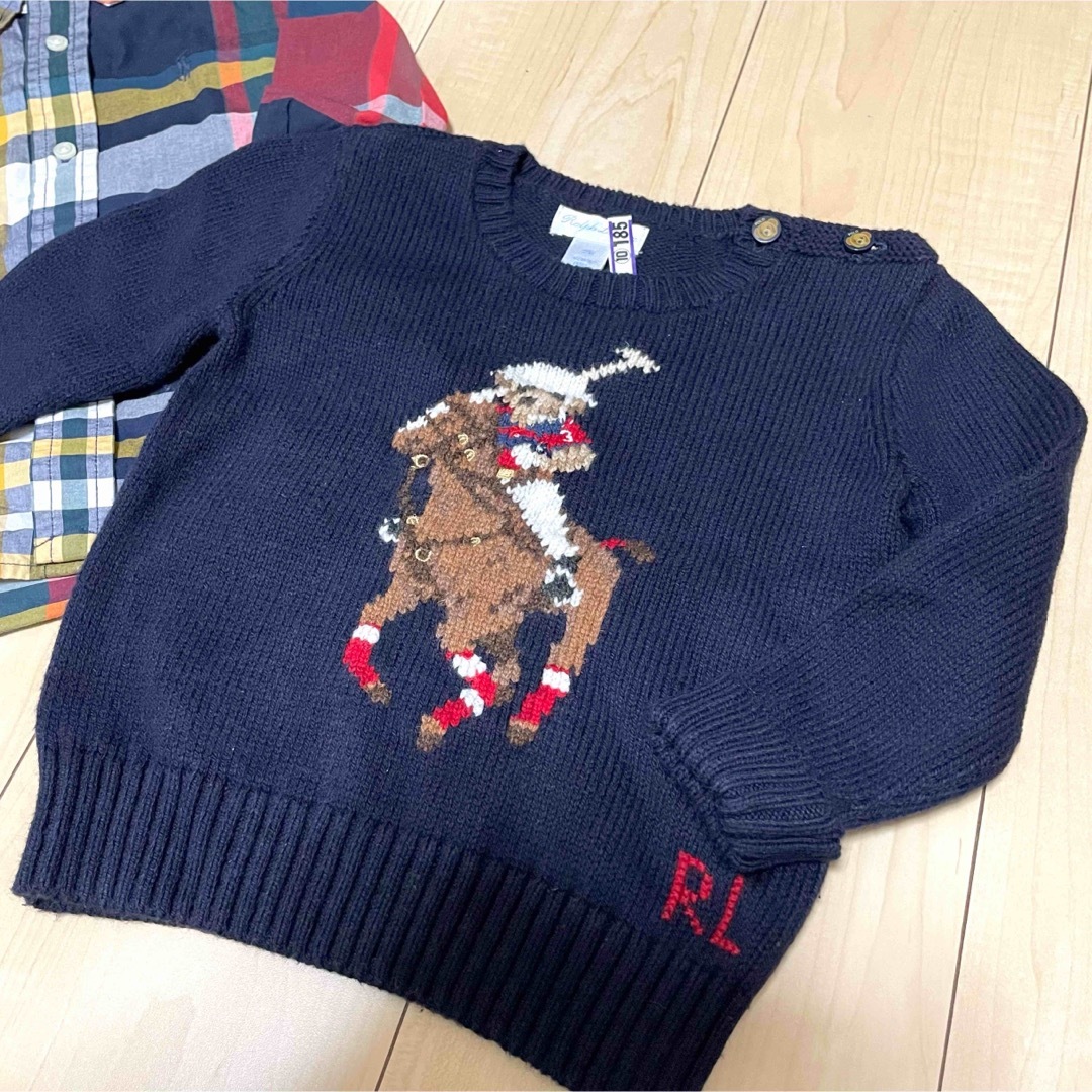 Ralph Lauren - ラルフローレン チェックシャツ ポロベア セーター 18M