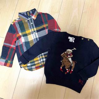 Ralph Lauren - ラルフローレン チェックシャツ ポロベア セーター 18M