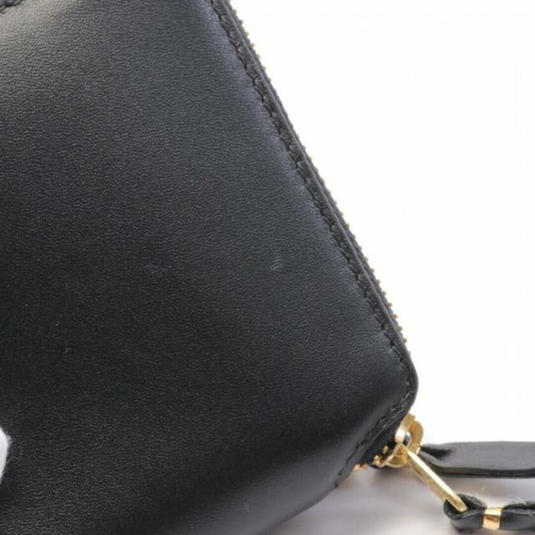 COMME des GARCONS(コムデギャルソン)のアウトサイドポケットウォレット ラウンドファスナー二つ折り財布 レザー ブラック レディースのファッション小物(財布)の商品写真