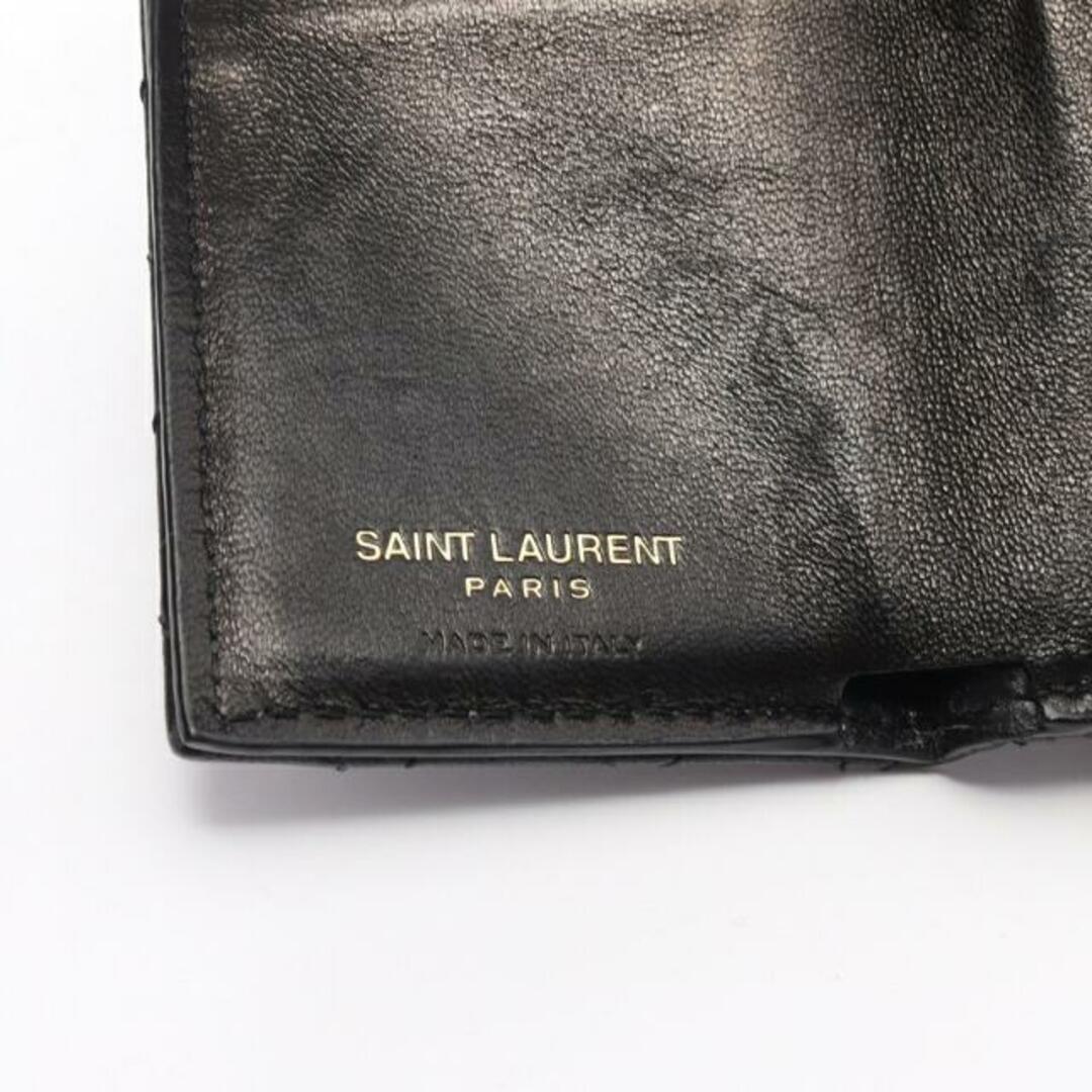 Yves Saint Laurent(イヴサンローラン)のギャビー ライダー 三つ折り財布 レザー ブラック レディースのファッション小物(財布)の商品写真