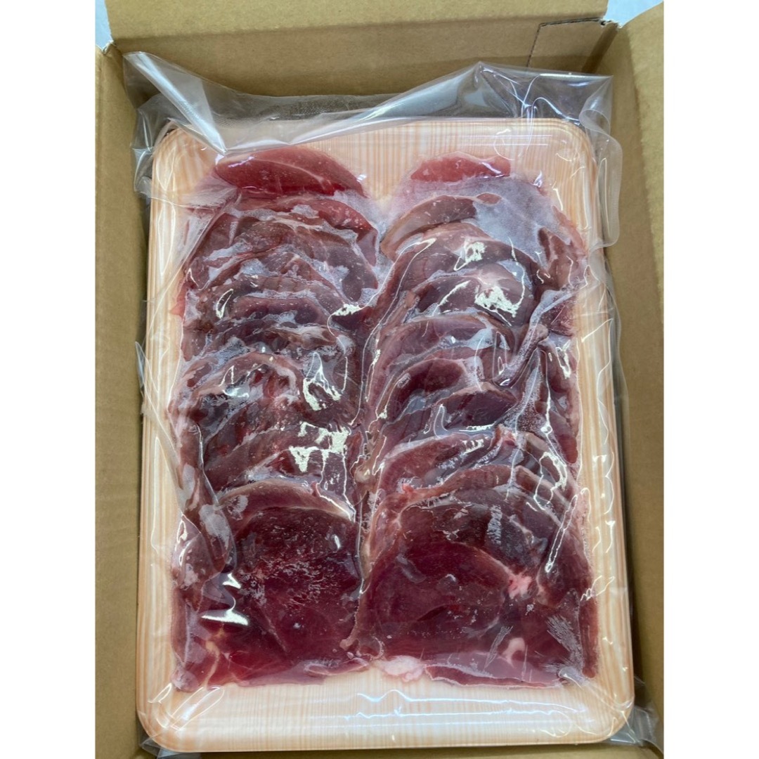 猪肉‼️メス猪肉限定‼️特選赤身肉400gスライス⭐︎真空冷凍パックです｡ 食品/飲料/酒の食品(肉)の商品写真